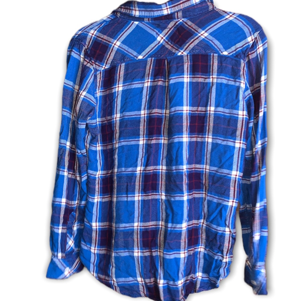 Rails Blue & Red Plaid Hunter Button Down Blouse … - image 4